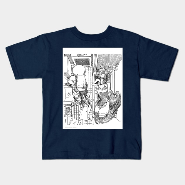 BATH TIME Kids T-Shirt by drawmanley